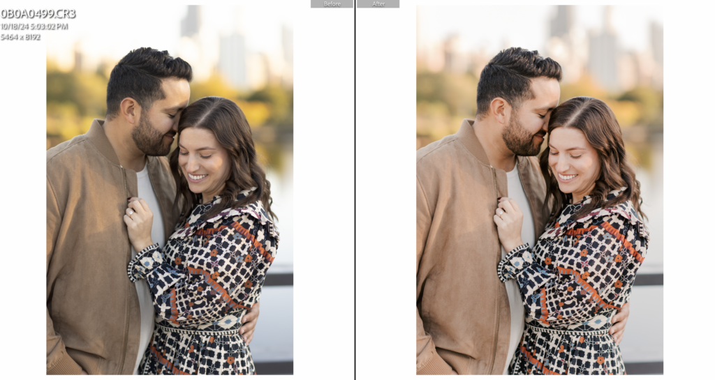 How to use Lightroom presets for a light and moody engagement session in the city