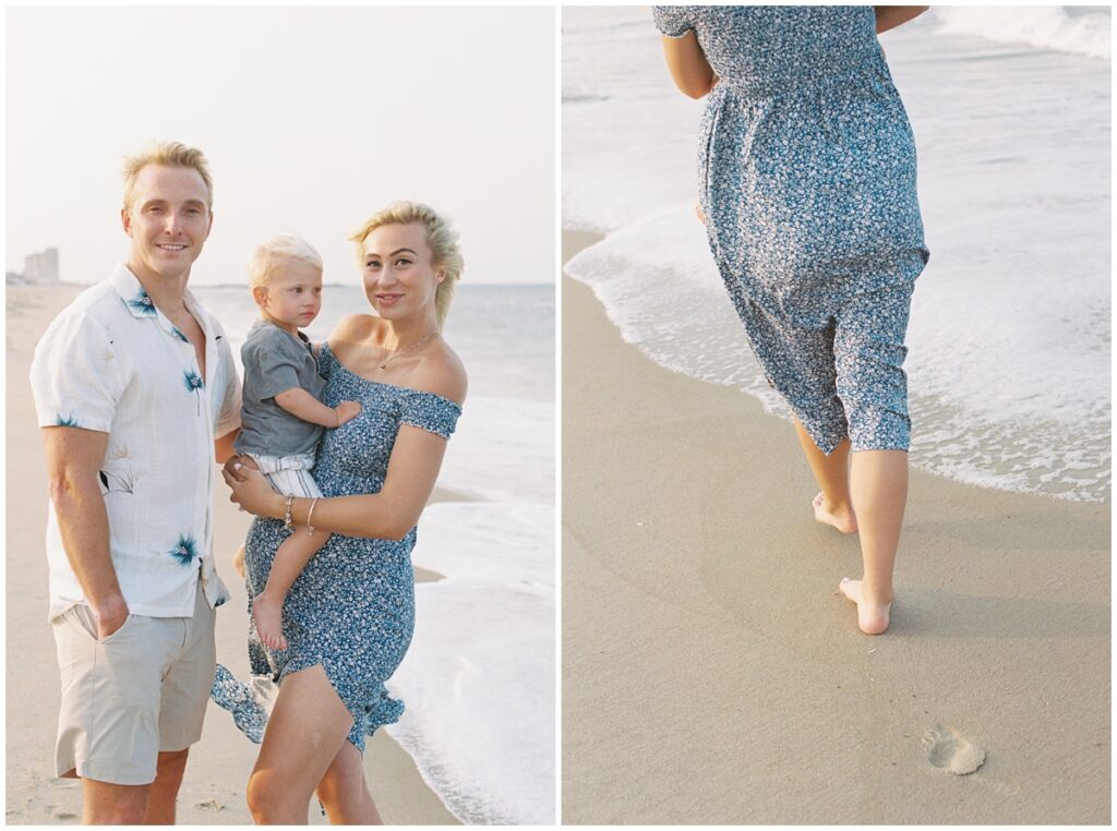 Family photos taken at the beach at sunset on Kodak Portra 400 film